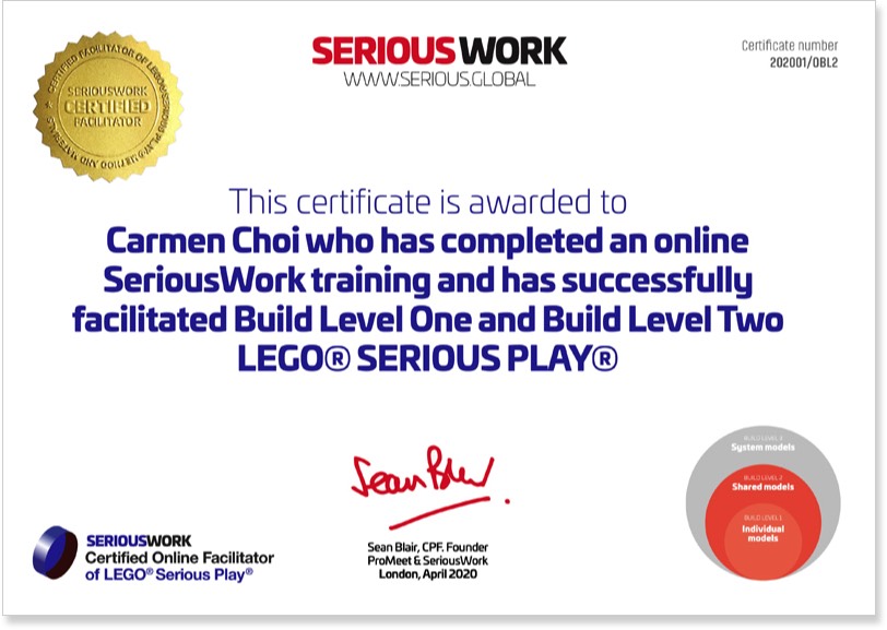 Certified Online Facilitator of LEGO SERIOUS PLAY 